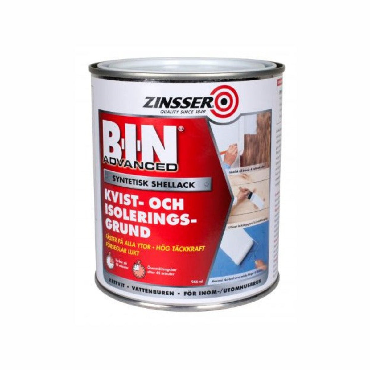 Zinsser BIN Advanced Kvist och isolergrundfärg Möbelbiten