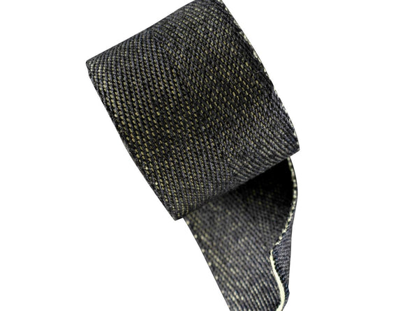 Sadelgjord linne 50 mm, svart/lin/grön